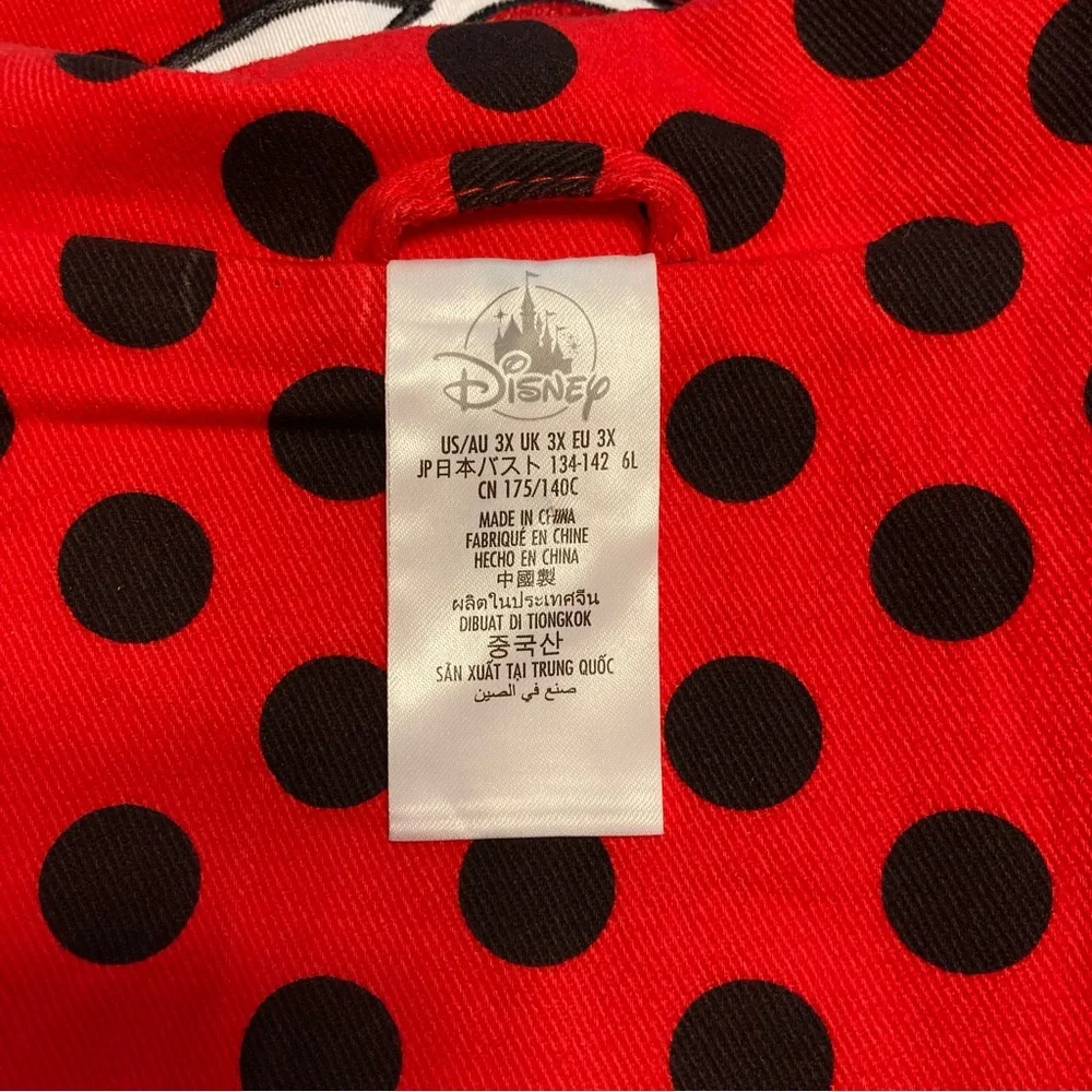 NWT Disney Parks Minnie Mouse Red and Black Jean Style Jacket Women’s - Picture 5 of 14
